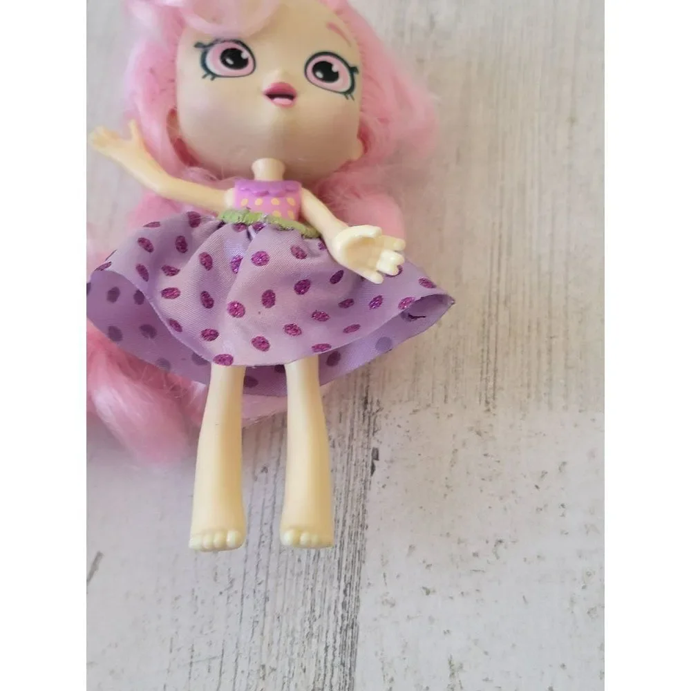 Moose pink hair Girl doll dress polka dot‎ toy figure accessory